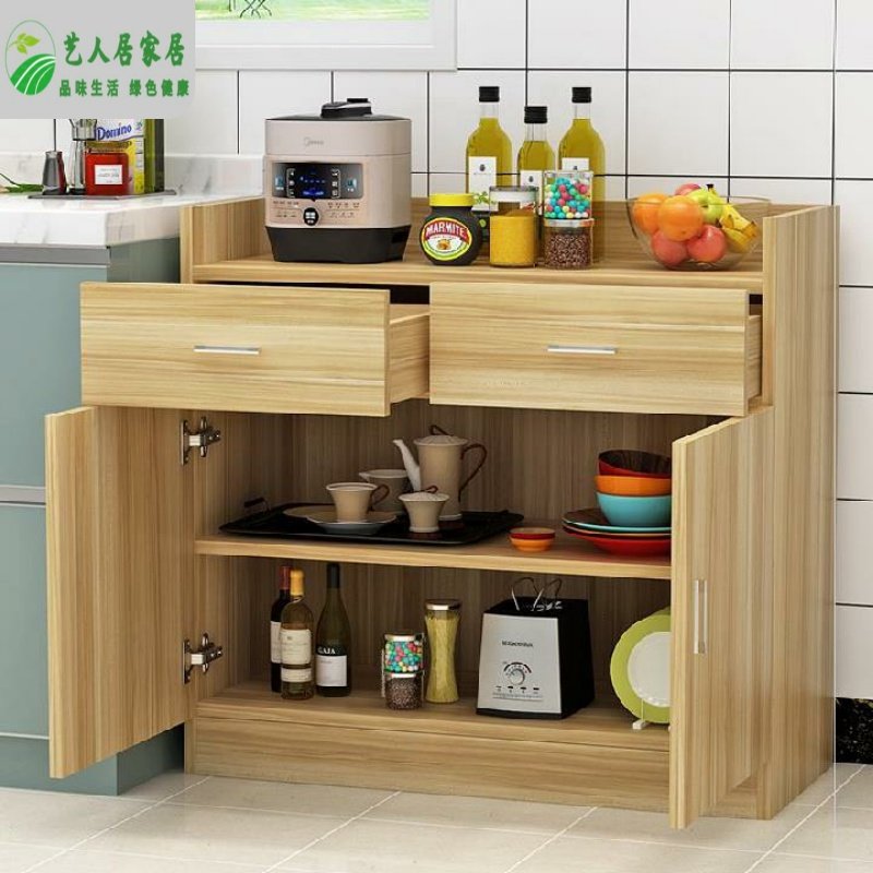 商用边角矮柜碗碟柜备餐柜木碗柜家用厨房实木茶水台放碗置物架