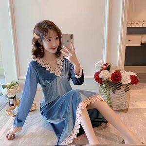 v领连体睡裙图片