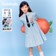 【迪士尼IP】巴拉巴拉女童裙子儿童连衣裙2025新款夏条纹衬衫裙子