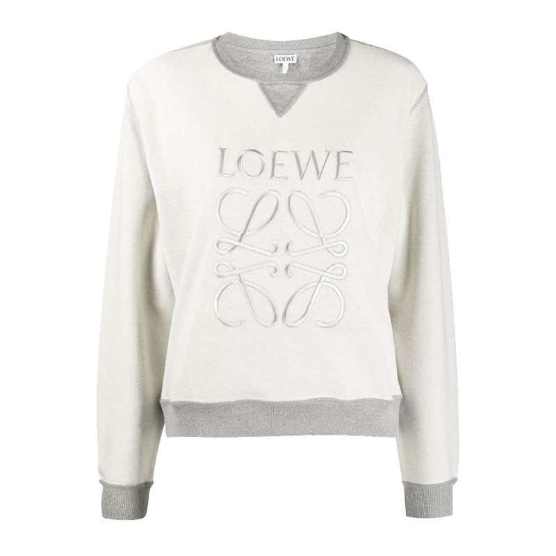 loewe/罗意威官方正品春秋新款灰白色女士卫衣/帽衫