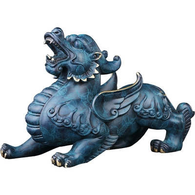 正品《霸王貔貅》全铜招财摆件 客厅家居装饰品店铺开业工艺礼品