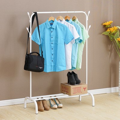 正品单杆落地晾衣架卧室阳台挂衣架简易收纳晒衣杆欧式简约置物衣