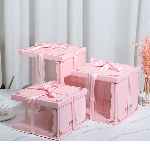 Net Red translucent Birthday Cake Box 6/8/10/12 double-deck raise Barbie balloon square Packaging boxin the Packing, Gift Wrapping, birthday gift packing category - from Buy2taobao.com to provide professional Taobao agent buy service