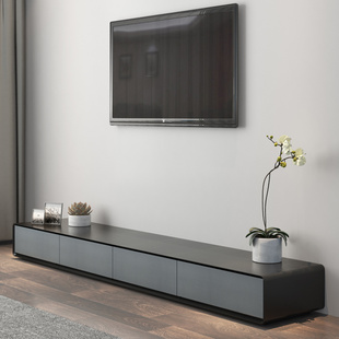 新款现代简约电视柜北欧地柜黑色橡木纹大小户型客厅矮柜电视机柜