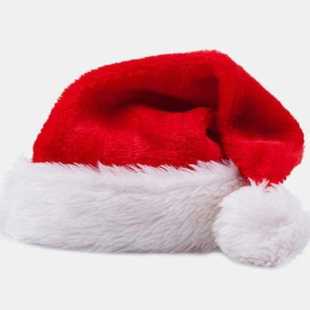 销三色可选长毛绒圣诞帽成人帽子红色黑色宝蓝色帽子圣诞装饰品库