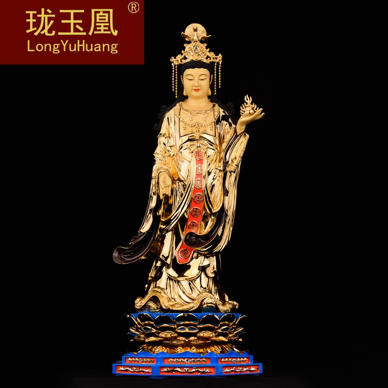 鎏金吉祥天女摆件纯铜吉祥天母像护法女神功德天财富菩萨cl0412