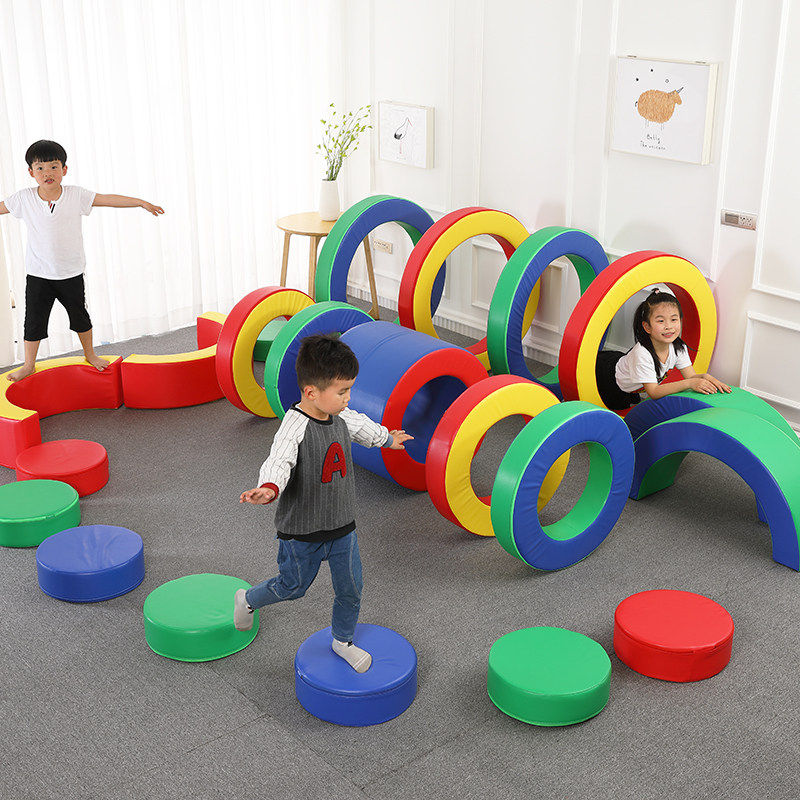 欧标软体彩虹接龙游戏儿童感统训练器材早教万象教具运动全套组合