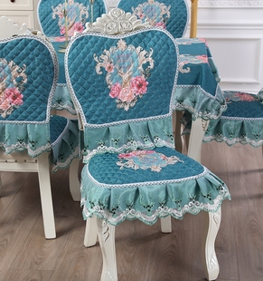 欧式椅子套罩餐桌布加厚四季通用凳子棉麻坐垫家用靠背罩椅套椅垫
