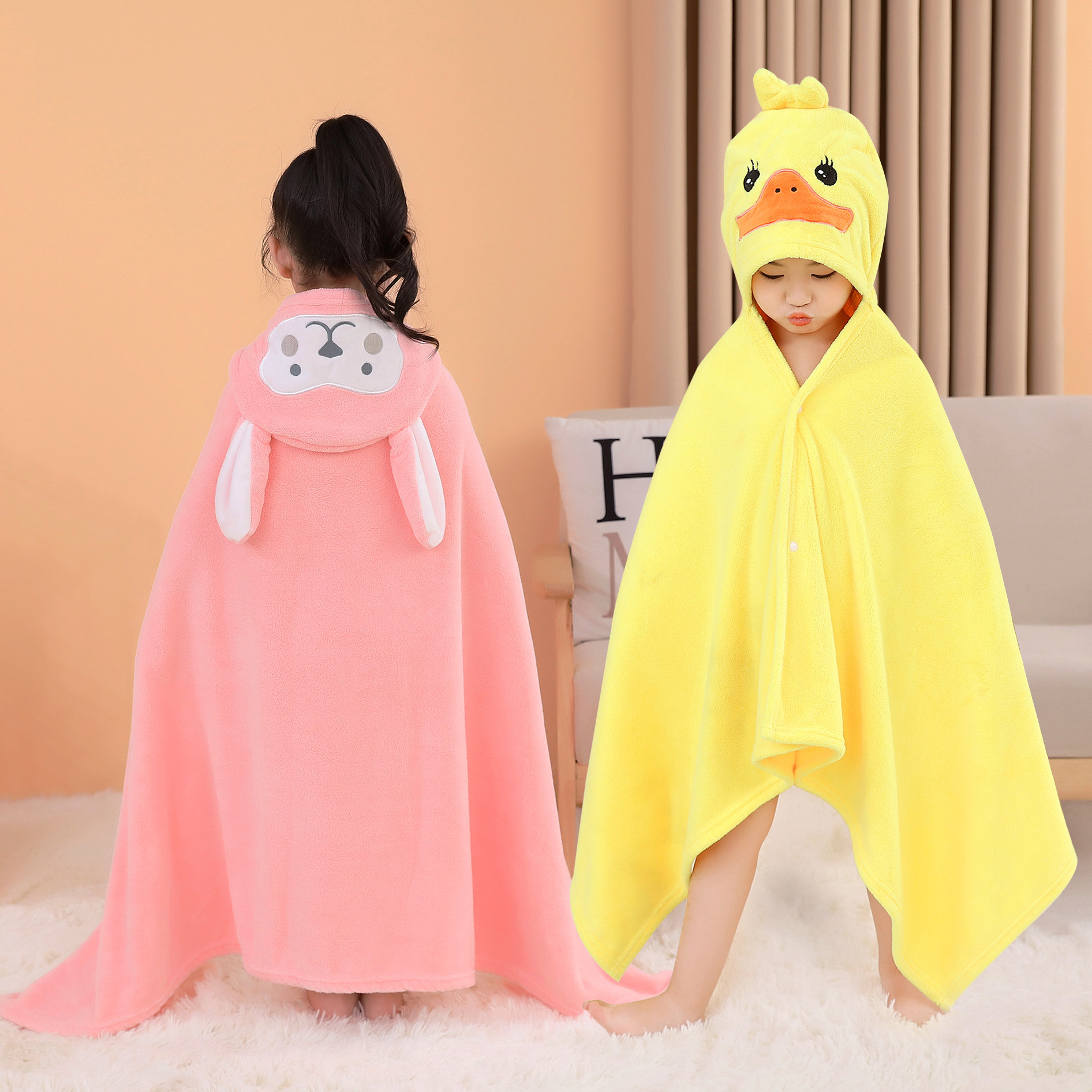 儿童浴巾女童可穿式