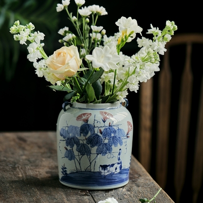 景德镇花瓶手工手绘青花瓷图片