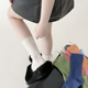 小众设计后跟飘带爱心袜子女韩国立体浮雕中筒袜ins潮运动风长袜
