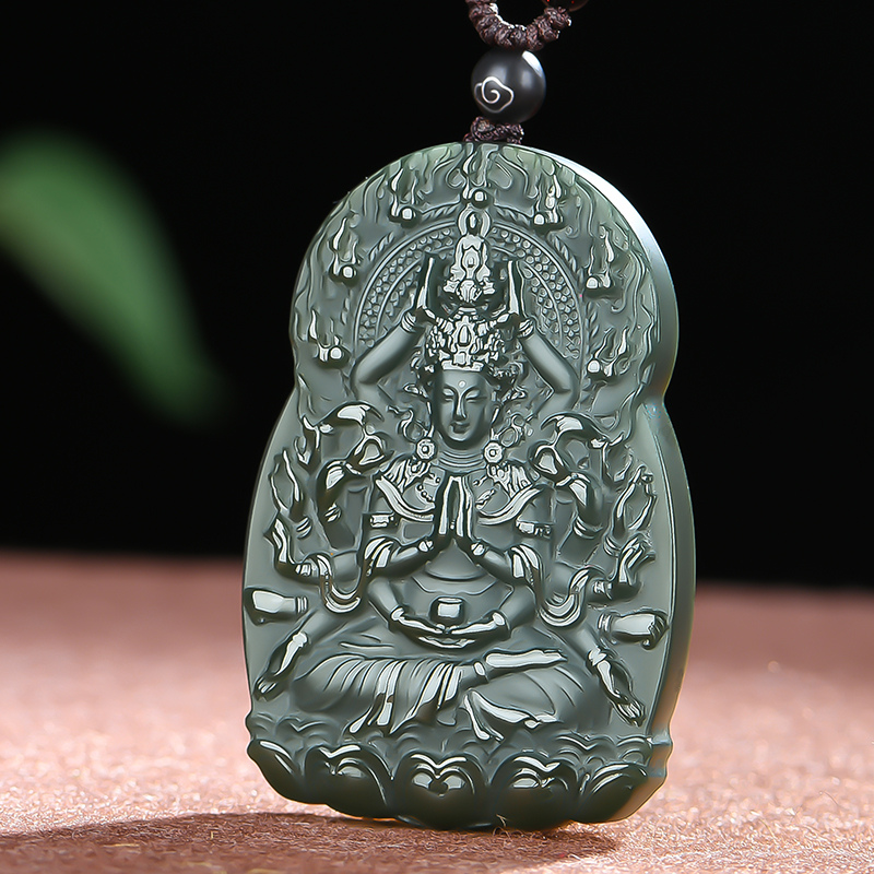佳媛玉业和田玉千手观音玉吊坠 男女士款玉坠玉石玉挂坠