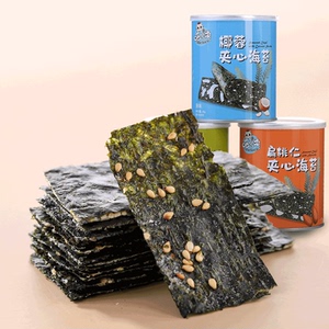 喵小柔夹心海苔脆儿童即食海苔夹心脆紫菜零食休闲40g罐装办公室