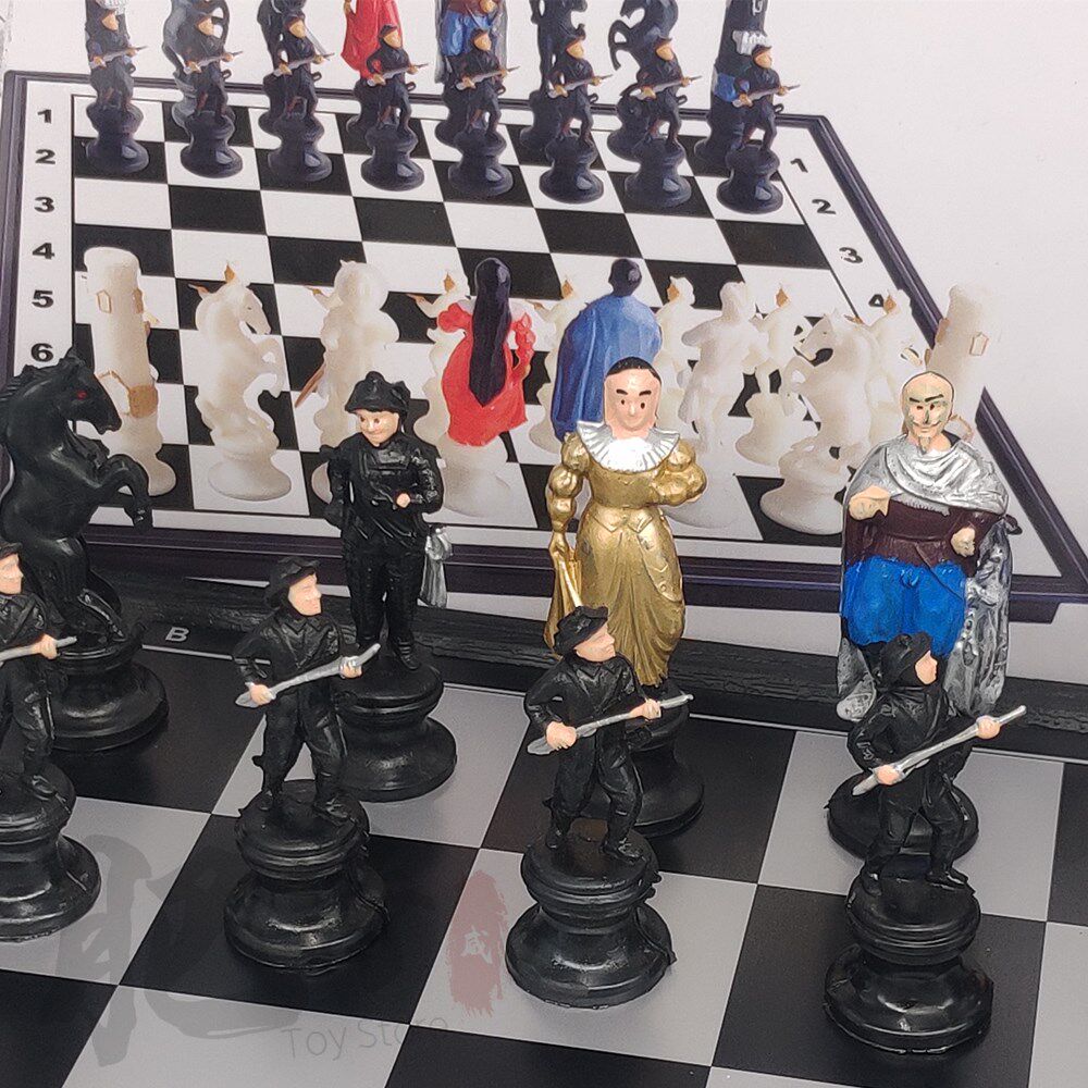 卡通人物摆件磁性棋大号国际象棋折叠便携小学生入门培训棋类玩具