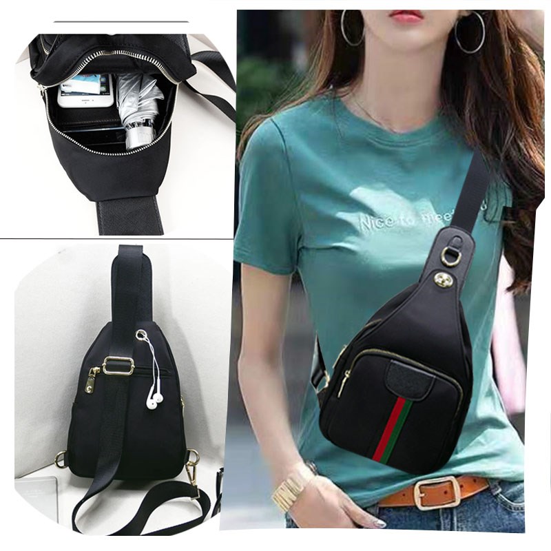 胸包女时尚潮流帆布图片