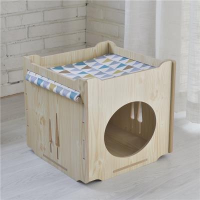 新品宠物屋木制小狗狗房子中型小型犬舍狗屋猫咪泰迪室内户外冬天图片