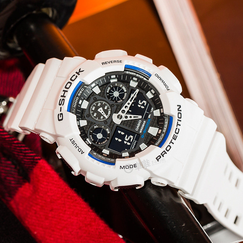 casio卡西欧g-shock白武士武士白虎运动防水月相手表男女gax-100a-7a