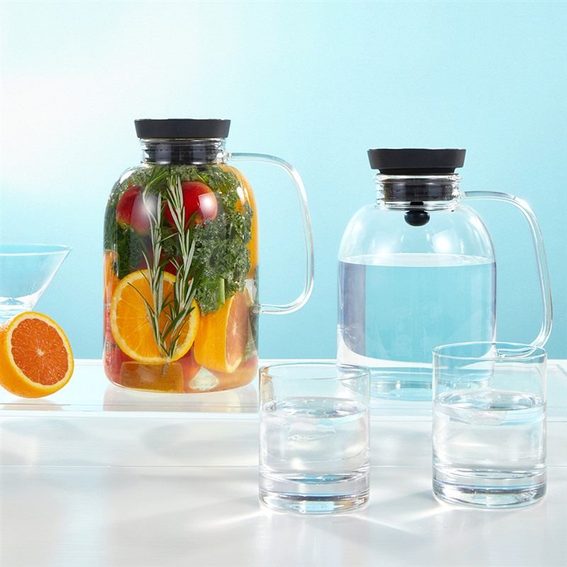 360°大肚冷水壶 冷水瓶高硼硅玻璃可加热带茶胆 resong日诵家居