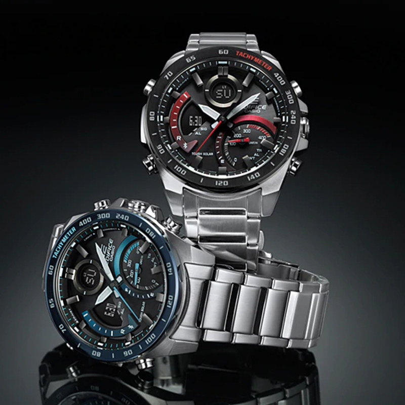 casio卡西欧手表男edifice红牛赛车运动光能男士腕表ecb-900db-1a