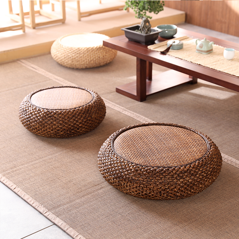 日式蒲团榻榻米垫子藤编地上垫家用坐