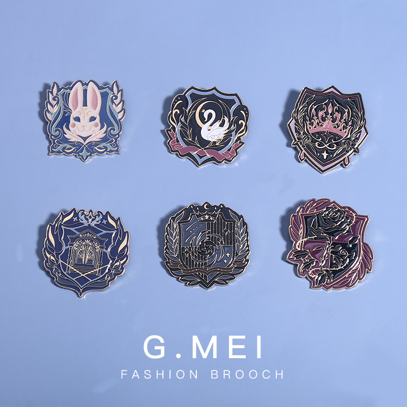 8jk英伦学院风胸针高档女日系可爱刺绣复古徽章西装胸章别针配饰男已