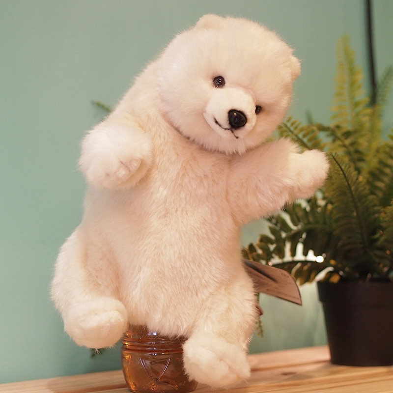 hansa北极熊手偶可爱毛绒玩具儿童礼物益智认知公仔亲子陪伴安抚