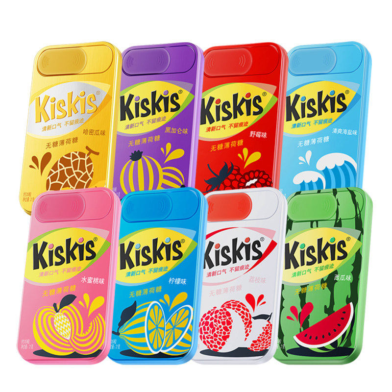 酷滋kiskis无糖薄荷糖口香糖约会接吻糖网红糖明星同款糖果小零食