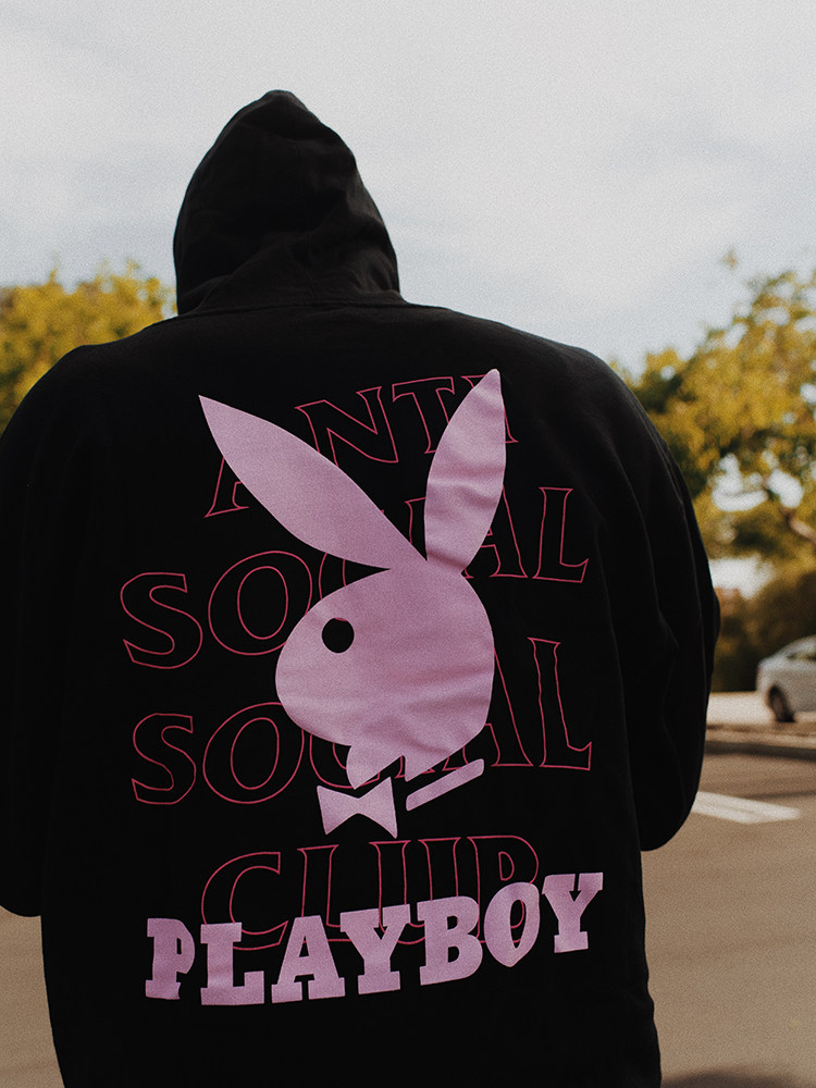 assc playboy联名花花公子限定logo情侣男女短袖卫衣百搭 asst368