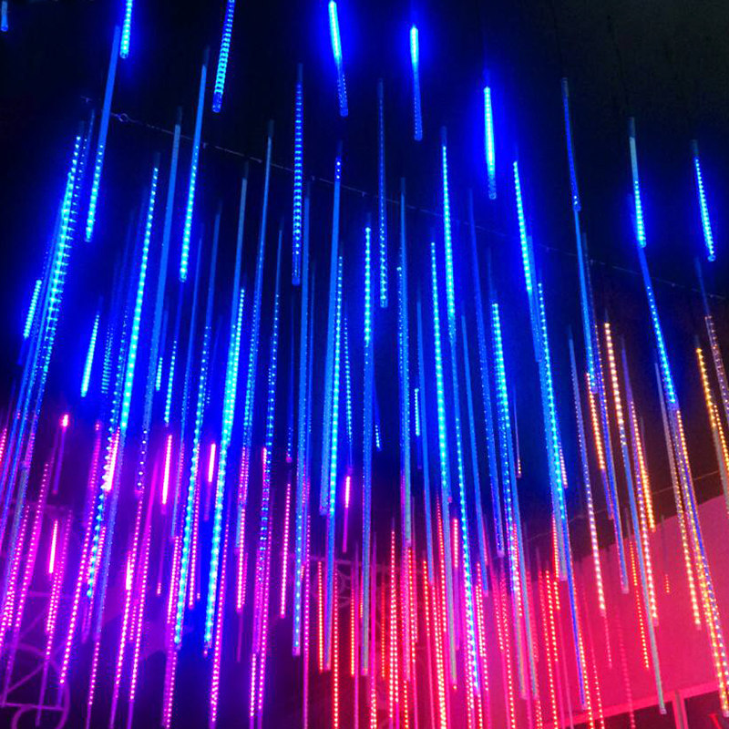 流星雨led灯七彩流水灯闪灯串灯满天星户外防水挂树装饰彩灯树灯