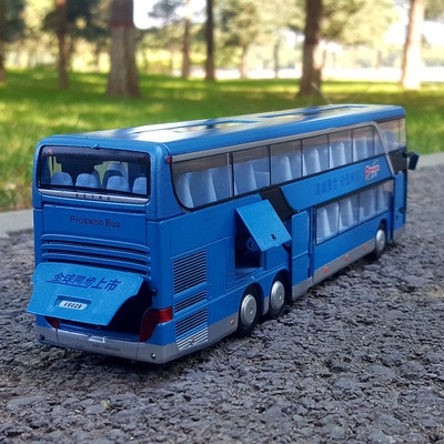 高档合金双层巴士模型仿真公交车玩具旅游巴士车客车合金大巴车玩
