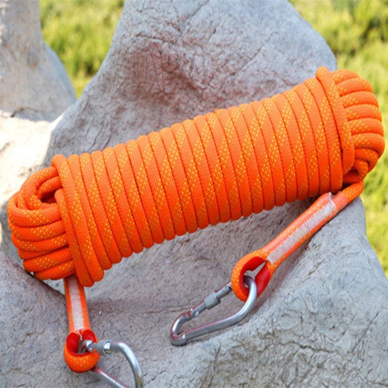 户外登山绳安全绳耐磨加粗攀岩攀冰救援逃生10mm涤纶高空绳索装备
