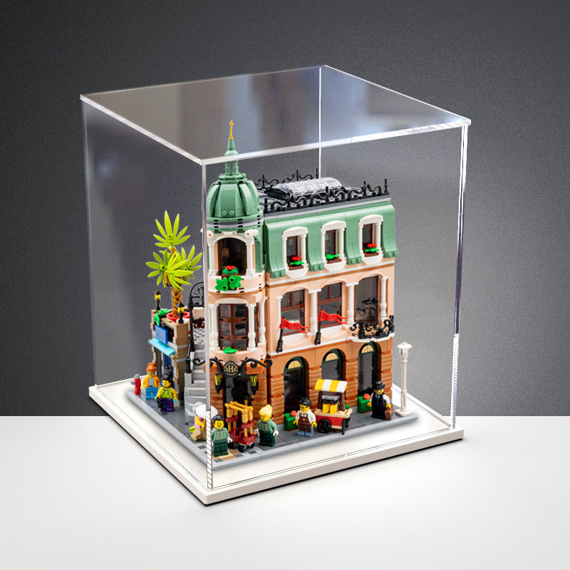 高透明亚克力乐高10297转角精品酒店积木模型防尘罩收纳展示盒