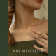 AIR-HORIZON双层叠戴个性项链小圆牌吊坠女气质锁骨链设计感饰品