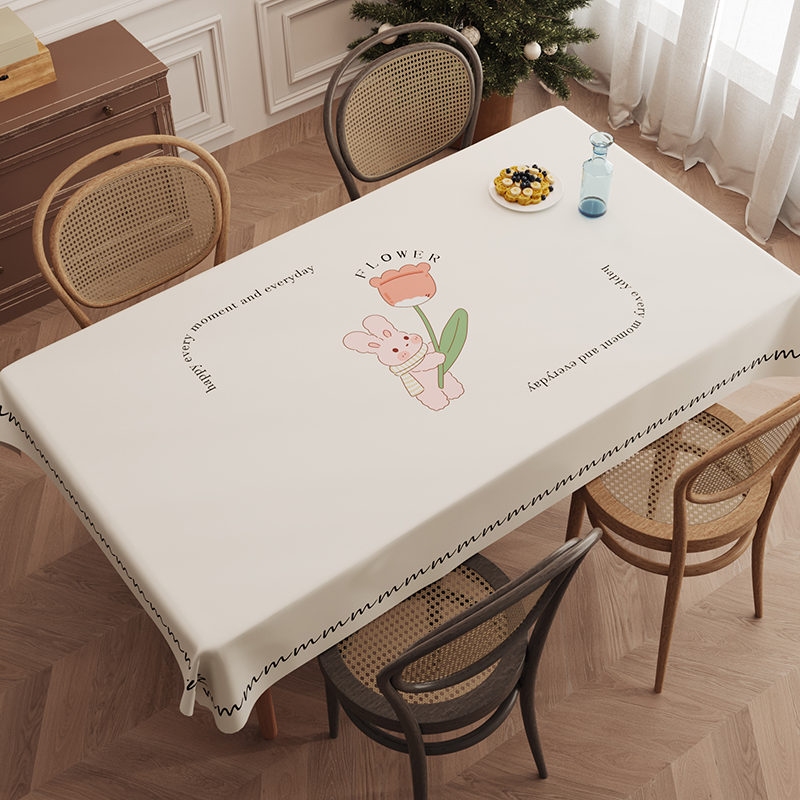 桌布免洗防水防油PVC网红茶几桌布北欧ins风台布家用长方形餐桌布