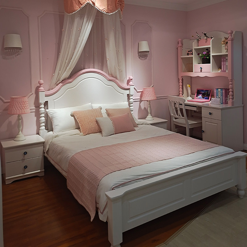 儿童床女孩公主床135米纯实木橡木北欧简约卧室15m小孩床单人床