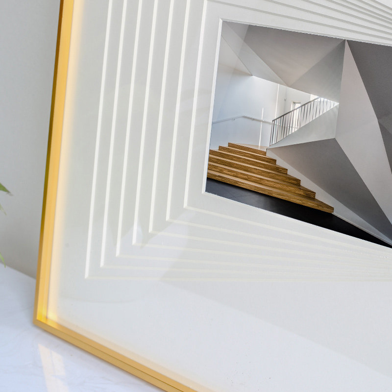 白灰色调艺术几何立体空间现实主义摄影作品现代装饰画