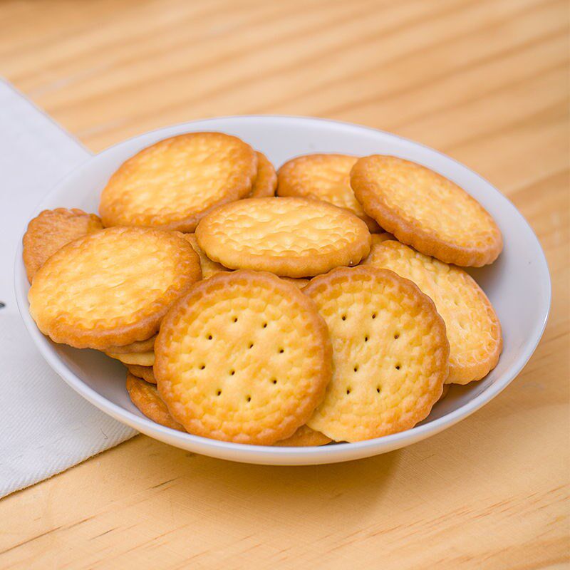 霞美日式小圆饼小饼干网红零食海盐韧性饼干独立包装散装250g起