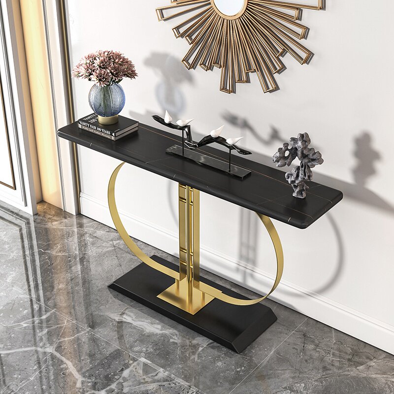 后现代轻奢入户玄关桌简约过道墙边装饰台条几前台会所端景台定制