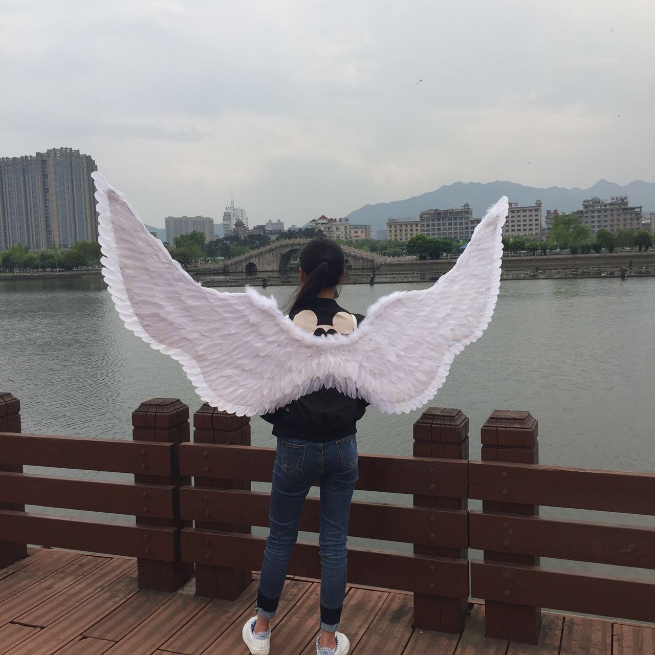 成人天使羽毛翅膀新款特惠模特走秀成人装扮舞台演出道具