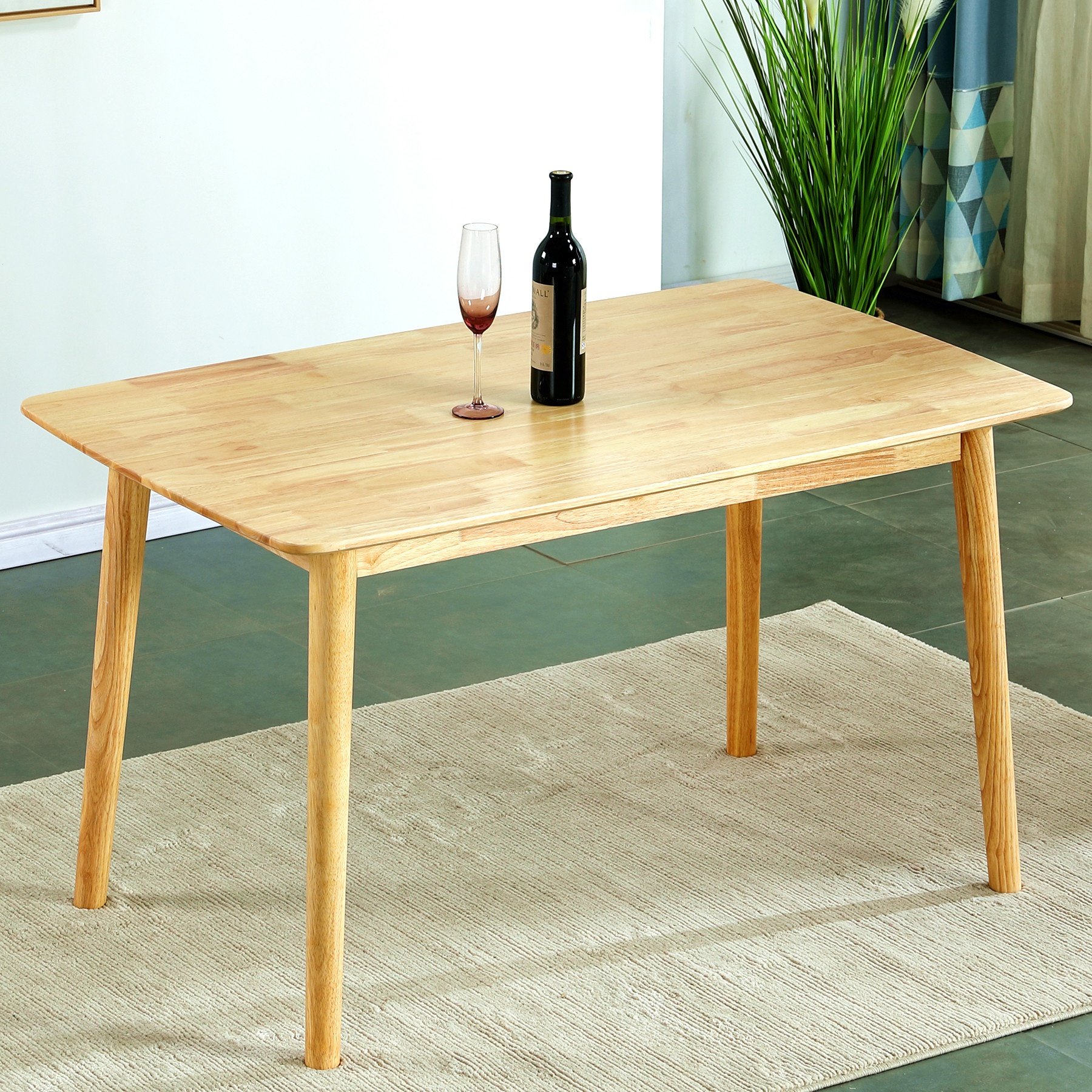 特价北欧餐桌椅组合原木色长方形