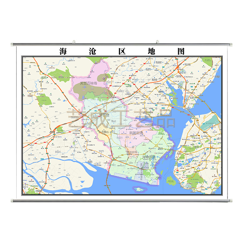 2021厦门市海沧区地图挂图超大墙贴行政交通地形城区街道办公挂画