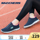 Skechers斯凯奇女鞋运动鞋夏季网面一脚蹬懒人鞋休闲鞋女官方旗舰