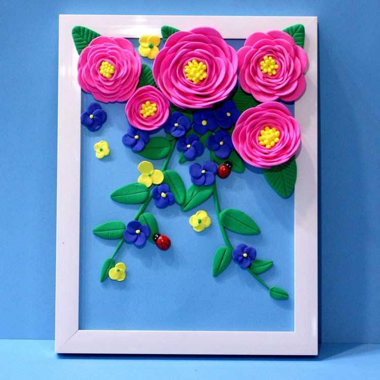 特价黏土画成品_超轻粘土相框画成品黏土彩泥太空泥浮雕画创意手工diy