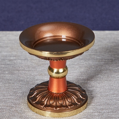 用品酥油台复古蜡烛纯具佛烛铜托盘铜焟蜡烛灯座烛台底座供奉家用