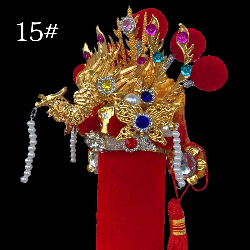 高档佛像装饰用品凤冠 金色合金菩萨帽子神像帽凤冠帽 居家佛具用