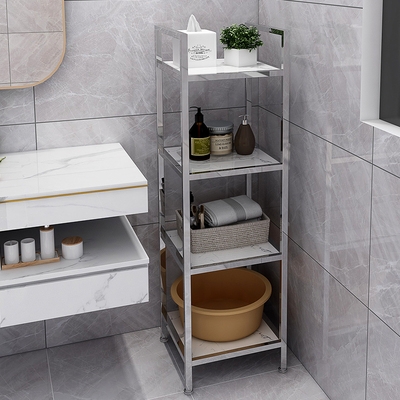 正品不锈钢卫生间置物架马桶浴室洗手间落地脸盆收纳架子夹缝边柜