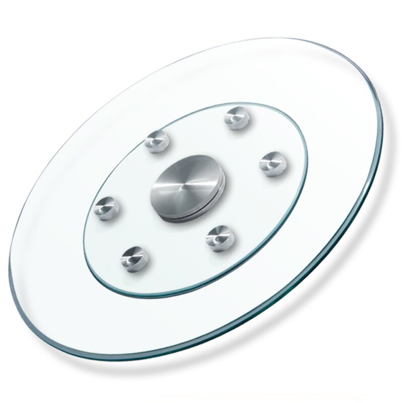 餐桌转盘钢化玻璃圆桌转盘连体圆形转盘底座大桌面旋转盘餐桌转盘