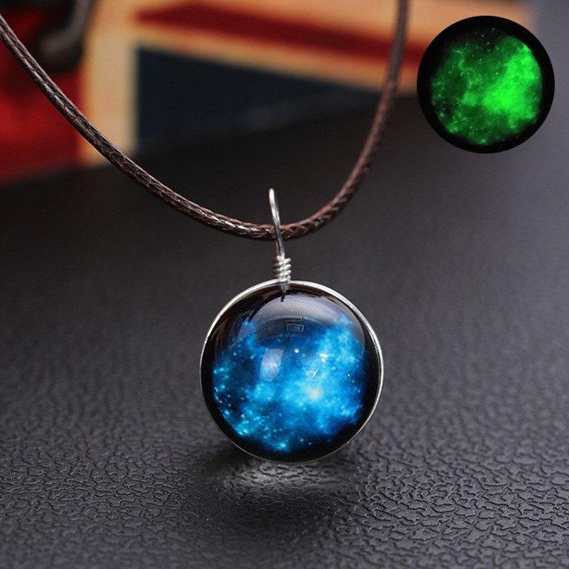 吊坠夜明珠包邮天然夜光石吊坠项链原石发光超亮项坠