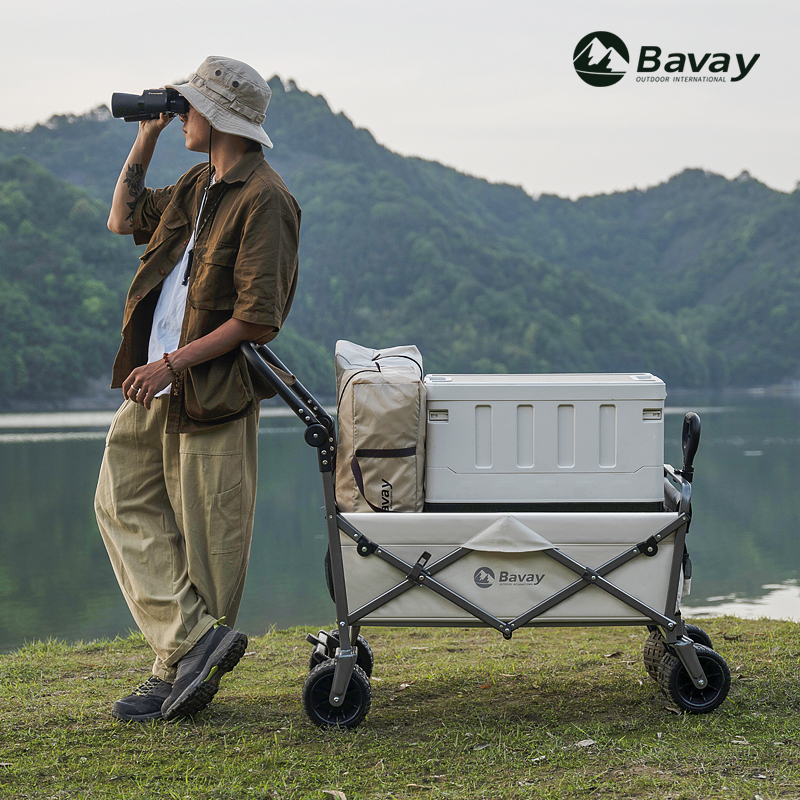 Bavay/北欢露营车户外营地手推车超大野营拖车折叠小拉车儿童可躺