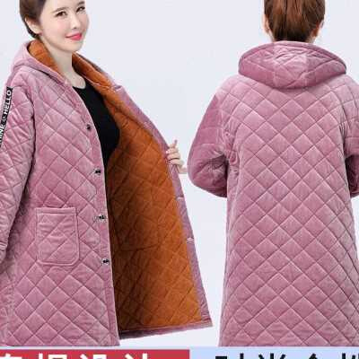 棉罩衣女外穿加绒大人加厚